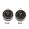 Light Gold Plated Alloy Double Side Enamel Pendants ENAM-Q033-11B-A-RS-3