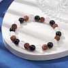 Natural Rudraksha & Selenite & Eyeless Obsidian Beaded Stretch Bracelets BJEW-JB10115-01-2