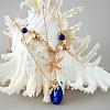 Alloy Starfish Coconut Tree & Oval Resin Pendant Double Layer Necklaces FS-WGC9AA5-01-4