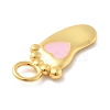 925 Sterling Silver Pink Enamel Pendants STER-Z012-01G-01-2