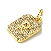Rack Plating Brass Micro Pave Clear Cubic Zirconia Charms KK-G501-01R-G-2