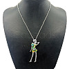 Alloy Pave Natural Paua Shell Woman Pendant Necklaces XH4699-1-1