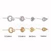 8 Pairs Brass Micro Pave Clear Cubic Zirconia Stud Earring Findings KK-ZZ0001-09-RS-2
