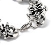 Retro Alloy Skull Anchor Link Chain Bracelets for Women Men BJEW-L684-001AS-3