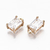 Brass Glass Rhinestone Pendants GLAA-S179-21I-RS-2