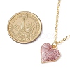 Alloy Indian Red Enamel Heart Pendant Neckiaces with Glitter Powder for Women NJEW-JN05002-3