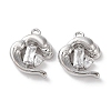 Brass Micro Pave Clear Cubic Zirconia Charms KK-G491-30P-1