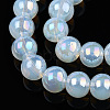Electroplate Imitation Jade Glass Beads Strands GLAA-T032-J8mm-AB02-2