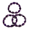 Dyed Natural Blue Lace Agate Faceted Twist Beaded Stretch Bracelets for Women GG-CBA3F02-09-4