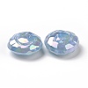 Rainbow Iridescent Plating Acrylic Beads OACR-A010-05C-2