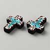 Halloween Cross Silicone Beads SIL-WH0025-01B-2
