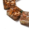 Dyed Natural Imperial Jasper with Resin Beads Strands G-G083-C04-01-3