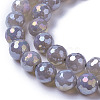 Electroplate Natural Grey Agate Beads Strands G-F627-01-C01-3