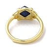 Adjustable Natural Mixed Gemstone Rhombus Finger Rings RJEW-M155-08G-4