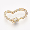 Brass Micro Pave Cubic Zirconia Screw Carabiner Lock Charms ZIRC-S061-95G-1