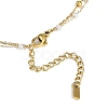 PVD Vacuum Plating 304 Stainless Steel & Plastic Imitation Pearl Double Layer Bowknot Pendant Necklaces NJEW-I129-03G-3