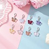 Transparent Glass Butterfly Pendant Decorations HJEW-JM04018-01-1