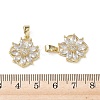 Brass Micro Pave Clear Cubic Zirconia Pendants KK-A299-15G-3