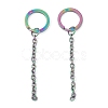 Ion Plating(IP) 304 Stainless Steel Split Key Ring Clasps STAS-L226-009A-M-1