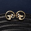 Brass Micro Pave Clear Cubic Zirconia Stud Earrings EJEW-D328-04G-02-1