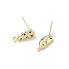 Brass Micro Pave Cubic Zirconia Stud Earring Findings KK-U075-01A-01G-2