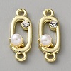 Alloy Crystal Rhinestone & White Plastic Pearl Link sConnector Charms FIND-WH0365-083G-02-1