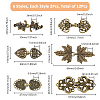 SUPERFINDINGS 12Sets 6 Styles Tibetan Style Zinc Alloy Hook Button FIND-FH0009-29-2