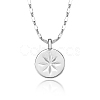 Vintage S925 Silver Eight-pointed Star Coin Pendant Necklace Retro Style MV8352-1-1