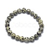 Natural Dalmatian Jasper Bead Stretch Bracelets BJEW-K212-A-014-2