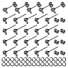 100Pcs Iron Ball Stud Earring Findings KK-UN0001-33-1