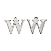 Tarnish Resistant 304 Stainless Steel Alphabet Charms STAS-H122-W-P-1