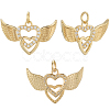 8pcs Brass Micro Pave Cubic Zirconia Pendants KK-BBC0020-22-6
