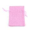Polyester Imitation Burlap Packing Pouches Drawstring Bags ABAG-R005-9x7-19-1