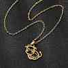 Hollow Cow 201 Stainless Steel Pendant Necklaces & Stud Earrings Sets for Women SJEW-Q025-05G-2