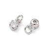 Brass Micro Pave Clear Cubic Zirconia Charms KK-D289-48A-P-2