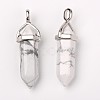 Natural Howlite Double Terminated Pointed Pendants X-G-F295-04F-4