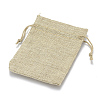 Polyester Imitation Burlap Packing Pouches Drawstring Bags ABAG-R005-9x12-01-2