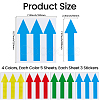 20Sheets 4 Colors Paper Self-Adhesive Arrows Guide Label Stickers DIY-GF0014-48-2