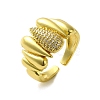 Brass with Cubic Zirconia Rings RJEW-B057-01G-02-1