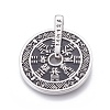 304 Stainless Steel Taoist Coin Pendants STAS-G207-16AS-1