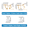 16Pcs 4 Styles 304 Stainless Steel Findings Converter STAS-UN0053-23-3