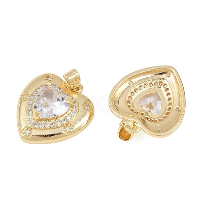 Brass Micro Pave Cubic Zirconia Pendants KK-H257-05G-01-1