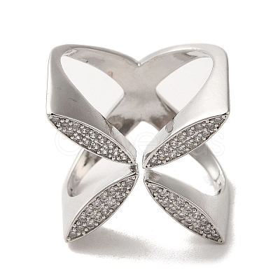 Brass Micro Pave Cubic Zirconia Rings RJEW-R141-01P-1