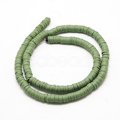 Flat Round Handmade Polymer Clay Beads LS-CLAY-R067-8.0mm-43-1