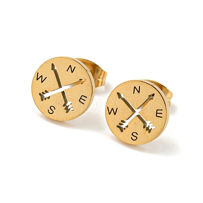Golden 304 Stainless Steel Stud Earrings for Women EJEW-E294-01G-05-1