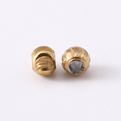 201 Stainless Steel Corrugated Beads STAS-S103-17A-G-1