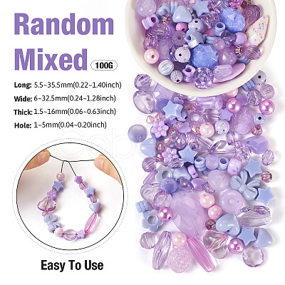 100G Transparent/Opaque Acrylic Beads MACR-TA0001-50B-1
