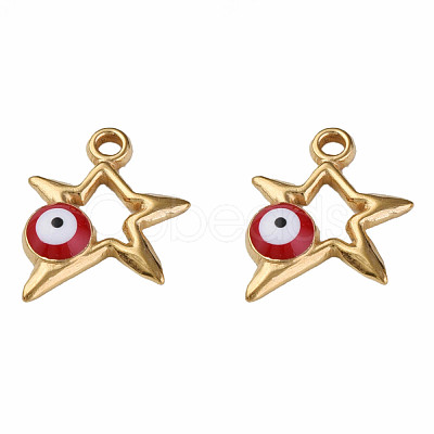 304 Stainless Steel Enamel Pendants STAS-N087-51-01G-1