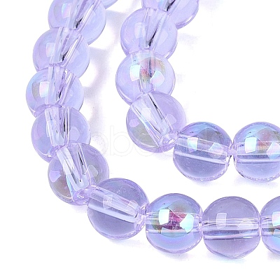 Transparent Electroplate Glass Beads Strands EGLA-Q132-6MM-01A-15-1