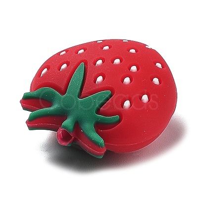 Strawberry Food Grade Eco-Friendly Silicone Focal Beads SIL-K003-01A-1